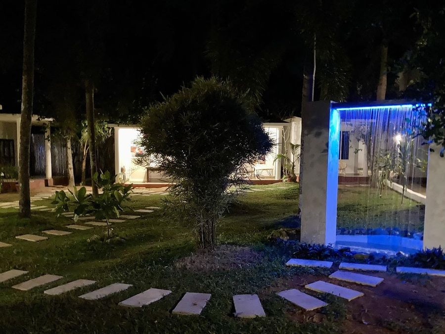 The garden at Nebo after dark
