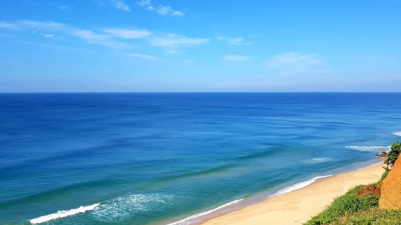 The beach below Varkala cliff, Kerala